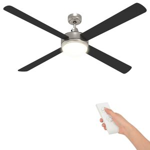 vidaXL Takfl&auml;kt med ljus och fj&auml;rrkontroll &Oslash; 130 cm Svart