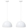 vidaXL Pendellampa 2 st h&ouml;jdjusterbar E27 vit &Oslash; 30 cm metall
