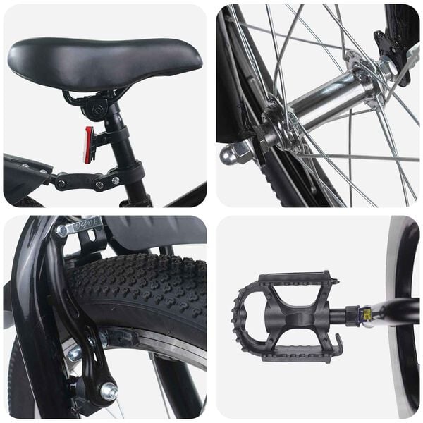 vidaXL Barncykel 20 Tum f&ouml;r 6-11 &aring;r gamla Svart