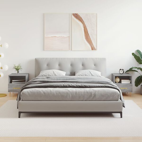 vidaXL S&auml;ngbord 2 st gr&aring; sonoma 40x35x47,5 cm konstruerat tr&auml;