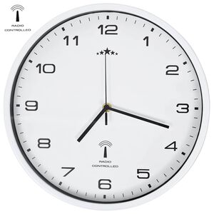 vidaXL Radiostyrd v&auml;ggklocka med Quartz-urverk 31 cm vit