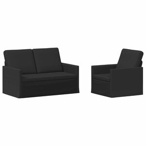 vidaXL Soffset 2 st Svart Tyg