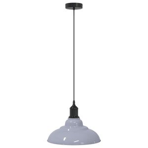 vidaXL Taklampa h&ouml;jdjusterbar E27 glansgr&aring; &Oslash; 31 cm metall