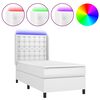 vidaXL Rams&auml;ng med madrass & LED vit 80x200 cm konstl&auml;der
