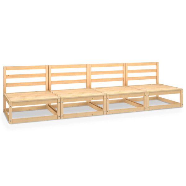 vidaXL Trädgårdssoffa 4-sits massiv furu