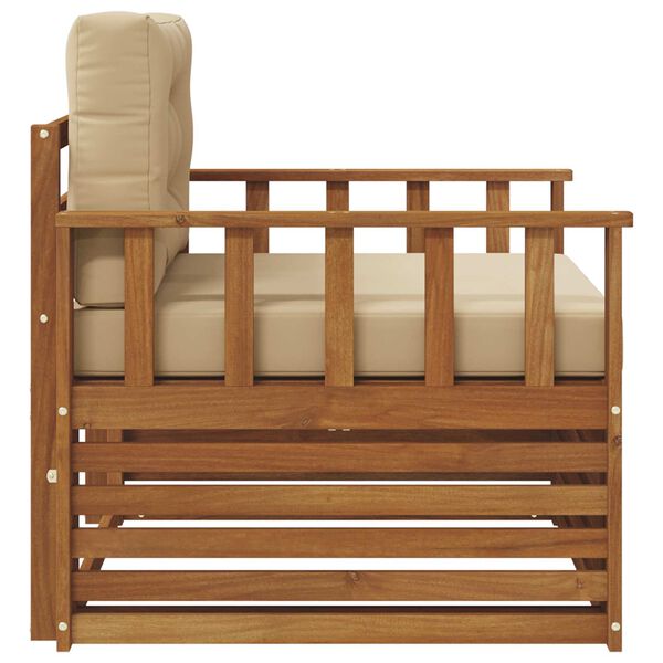 vidaXL Utomhussoffset Massivt akaciatr&auml; och polyester Naturf&auml;rg