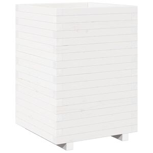 vidaXL Odlingsl&aring;da 50x50x72,5 cm vit massiv furu