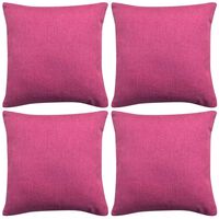 vidaXL Kuddöverdrag 4 st linne-design  80x80 cm rosa