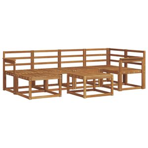 vidaXL Utomhussoffset 7 pcs Naturf&auml;rg Massivt Akaciatr&auml;