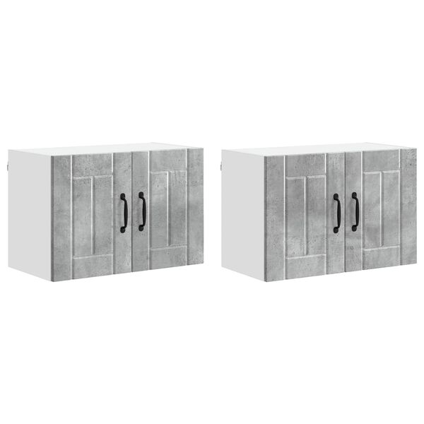 vidaXL K&ouml;kv&auml;ggssk&aring;p 2 pcs Betonggr&aring; 60 x 31 x 40 cm Konstruerat tr&auml;