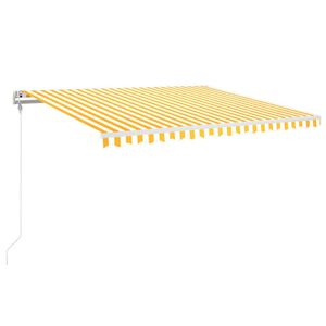 vidaXL Markis automatiskt inf&auml;llbar 400x350 cm gul och vit