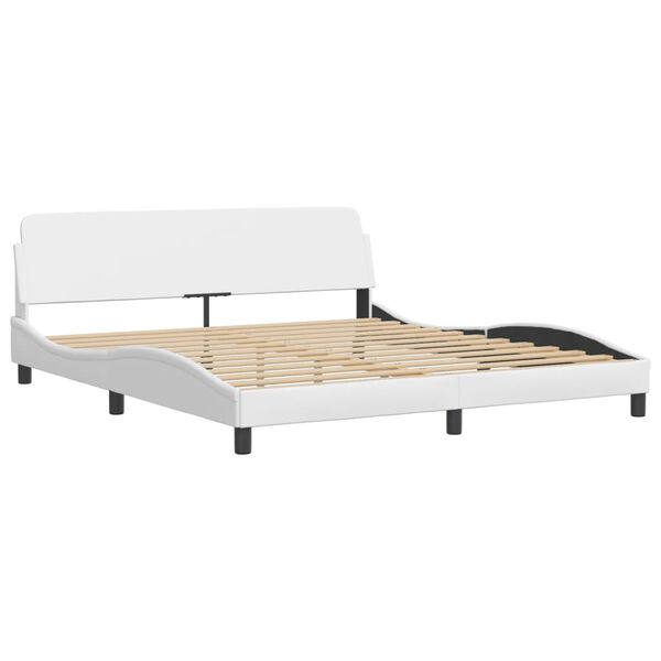 vidaXL Bed with Mattress "Zadar" White 180x200 cm Faux Leather