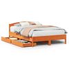 vidaXL S&auml;ngram utan madrass vaxbrun 135x190 cm massiv furu