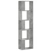 vidaXL Bokhylla 5 hyllplan betonggr&aring; 45x23,5x162,5 cm konstruerat tr&auml;