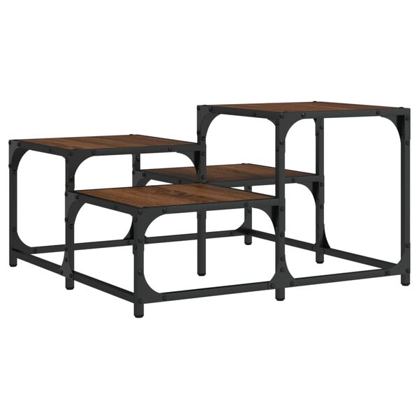 vidaXL Soffbord brun ek 68x68x40 cm konstruerat trä