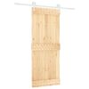 vidaXL Skjutd&ouml;rr Naturlig och vit 85 x 210 cm Massiv furutr&auml;d&ouml;rr