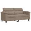 vidaXL 2-sitssoffa taupe 140 cm mikrofibertyg