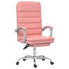 vidaXL Kontorsstol med massage rosa konstl&auml;der