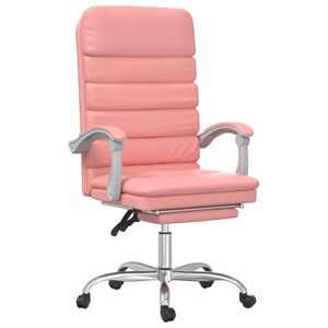vidaXL Kontorsstol med massage rosa konstl&auml;der