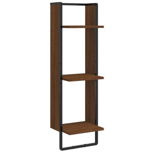 vidaXL V&auml;gghylla 3 hyllor brun ek 30x25x100 cm konstruerat tr&auml;