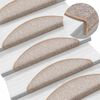 vidaXL Trappmattor 10 st 56x17x3 cm ljusbruna halvrunda