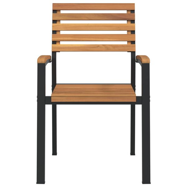 vidaXL Stapelbara trädgårdsstolar 4 st massivt akaciaträ och metall