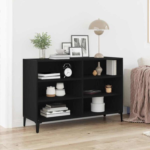 vidaXL Sideboard Svart Ek 103,5 x 35 x 70 cm Konstruerat tr&auml;