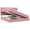 vidaXL LED f&ouml;rvaringss&auml;ng med madrass Rosa 200 x 200 cm Sammet