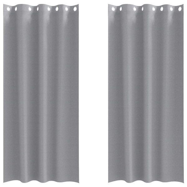 vidaXL M&ouml;rkl&auml;ggningsgardiner med Ringar 2 pcs Ljusgr&aring; 245 x 140 cm