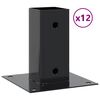 vidaXL Stolpbaser, fyrkant, 12 delar, antracit, 71x71 mm