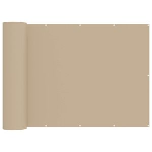 vidaXL Balkongsk&auml;rm 200 x 500 cm Tyg med PU-bel&auml;ggning Beige