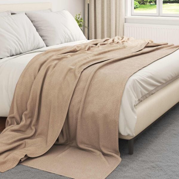 vidaXL Kastfilt Kamel 270 x 240 cm Fleece