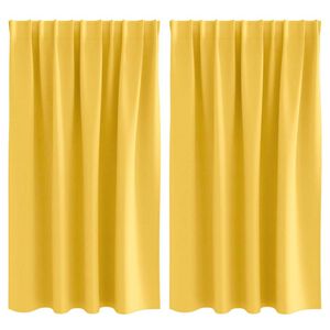 vidaXL M&ouml;rkl&auml;ggningsgardiner med Ringar 2 pcs Senapsgul 140 x 140 cm