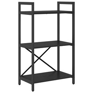 vidaXL Hyllsystem 3 niv&aring;er 56 x 34 x 96 cm Konstruerat tr&auml; Svart Ek