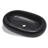 vidaXL Handfat svart keramisk oval