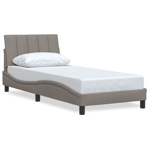 vidaXL Bed Frame without Mattress "Hanko" Taupe 90x190 cm Fabric