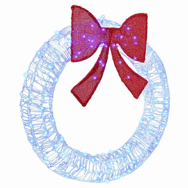 vidaXL Krans med 80 LED-lampor Bl&aring; 92 x 92 x 9,5 cm Akryl