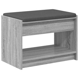 vidaXL Hallb&auml;nk Gr&aring; Sonoma 63 x 38 x 45 cm Konstruerat Tr&auml; och Tyg
