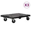 vidaXL Transportvagnar 3 st svart 58x38x12 cm polypropen