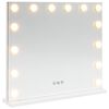 vidaXL LED-sminkspegel Vit 50 x 10 x 44 cm Glas och st&aring;l