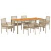 vidaXL Tr&auml;dg&aring;rdsm&ouml;belset 7 pcs Beige konstrotting