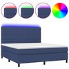 vidaXL Rams&auml;ng med madrass & LED bl&aring; 180x200 cm tyg