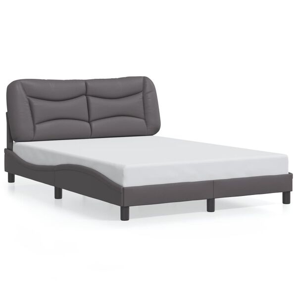 vidaXL Bed Frame without Mattress "Hvar" Grey 140x190 cm Faux Leather