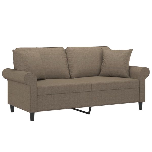 vidaXL 2-sitssoffa med kuddar&dynor taupe 140 cm tyg