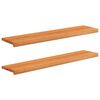 vidaXL Trapstegsmattor 2 st 120 x 25 x 2 cm Ljusbrun Massivt boktr&auml;