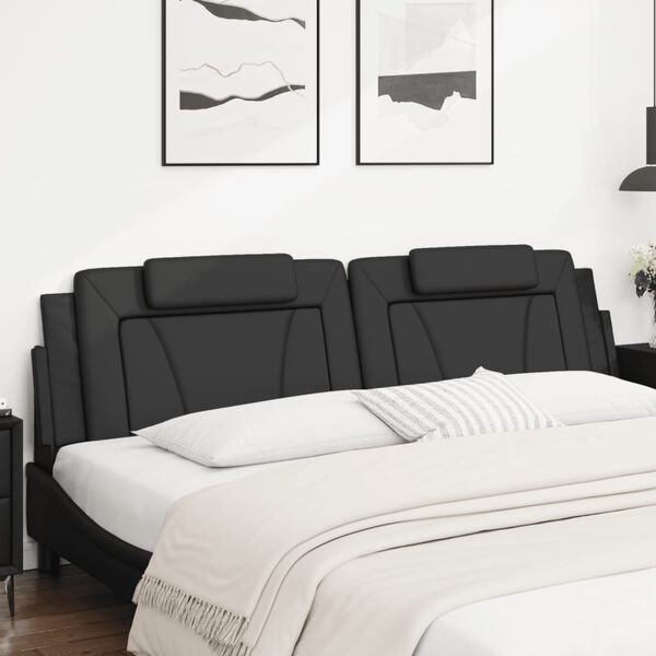 vidaXL Headboard Cushion "Viana" Black 200 cm Faux Leather