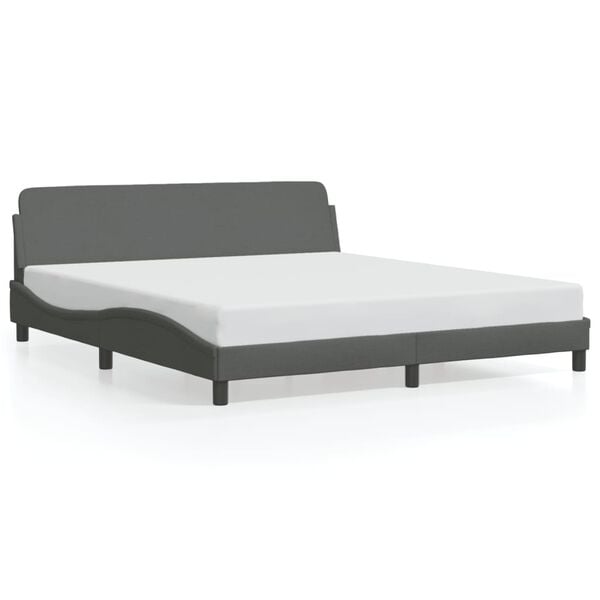 vidaXL Bed Frame "Dover" Dark Grey 160x200 cm Fabric