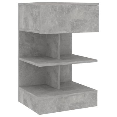 vidaXL Sängbord 2 st betonggrå 40x35x65 cm