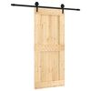vidaXL Skjutd&ouml;rr Naturlig och svart 90 x 210 cm Massiv furutr&auml;d&ouml;rr