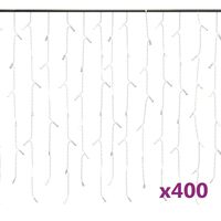 vidaXL Ljusslinga draperi istappar 10 m 400 lysdioder kallvit